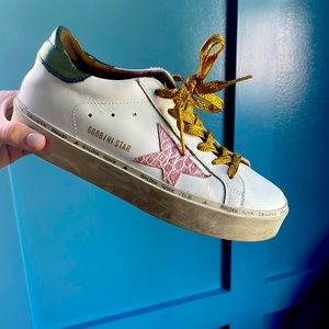 GOLDEN GOOSE SNEAKERS- Size 7- Worn ONCE/ basically brand new! UNIQUE design